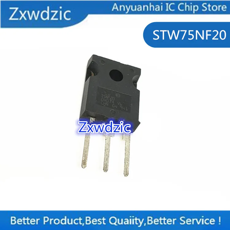 

10pcs 00% New Imported Original STW75NF20 75NF20 TO-247 MOSFE 200V 75A