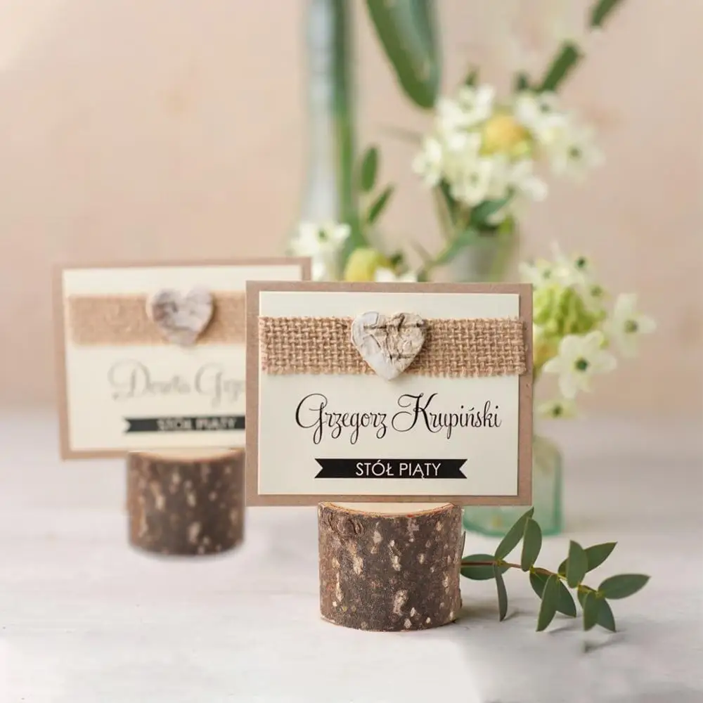 QIFU рустикальный Свадебный декор деревянный держатель для фотографий