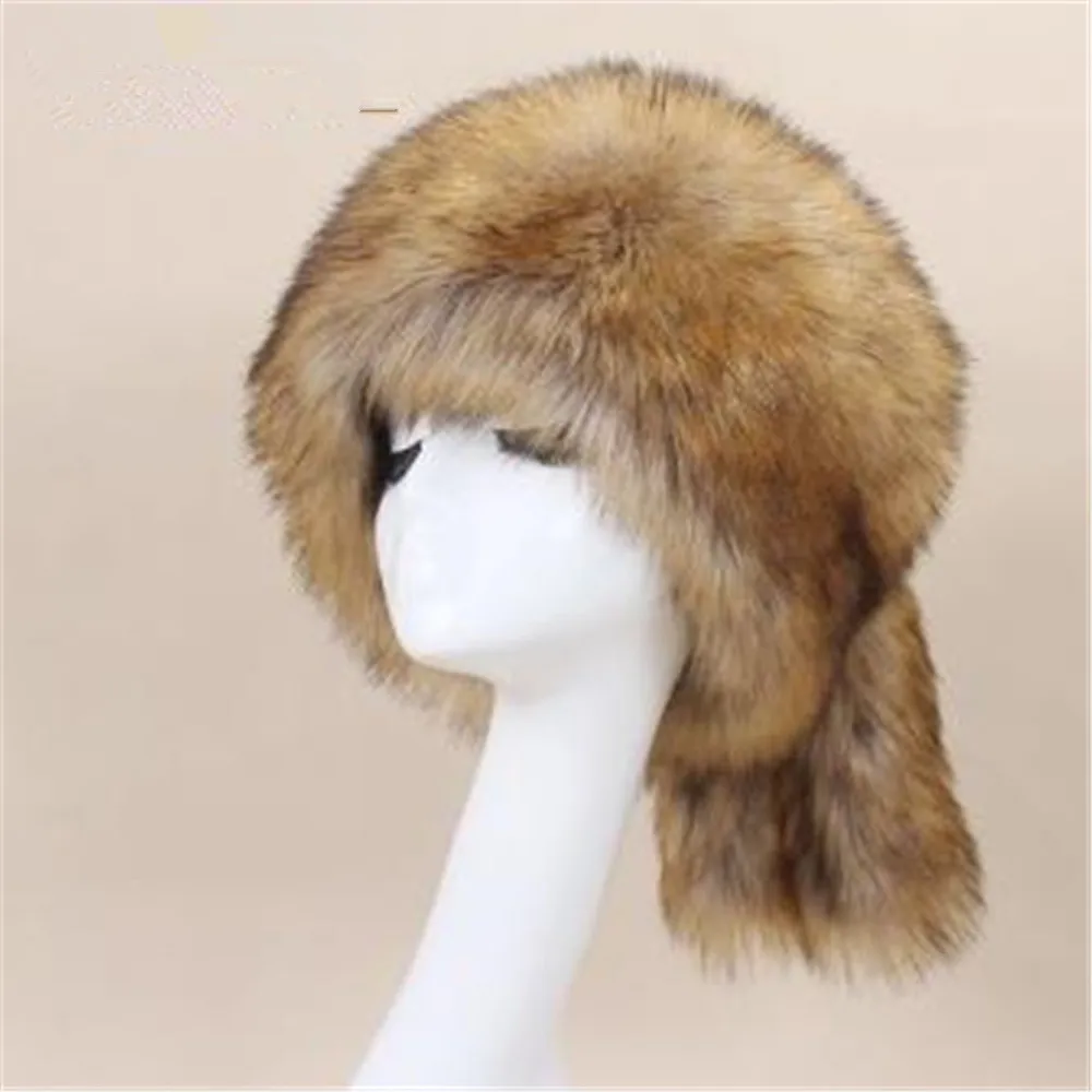 Женские ботинки размера плюс высокое жилет из искусственного лисьего меха шапки