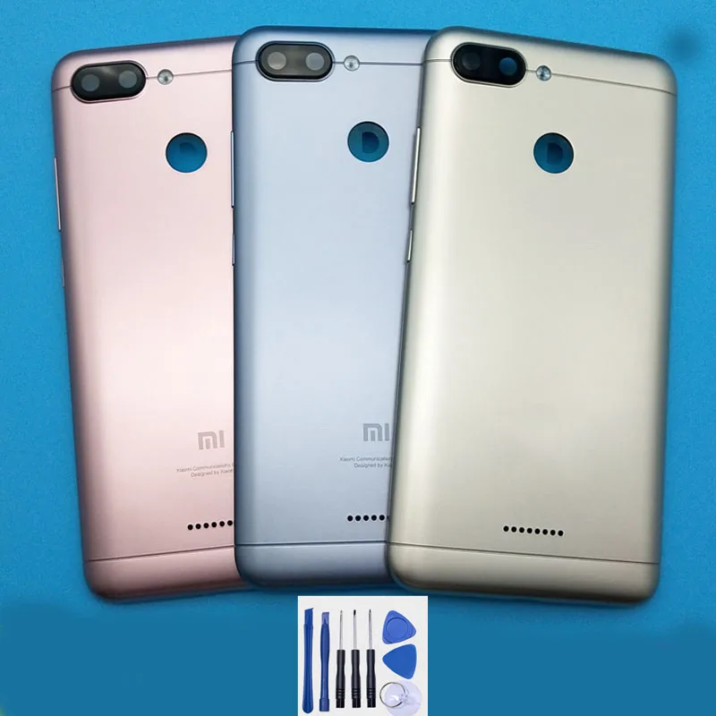 

Металлическая задняя крышка батарейного отсека для xiaomi redmi 6, задний корпус + передняя рамка, замена для Xiaomi Redmi 6
