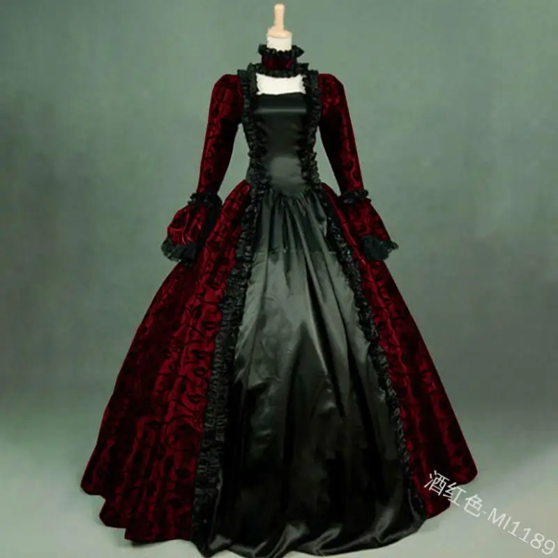Женское винтажное платье принцессы длинное кружевное вечернее в средневековом