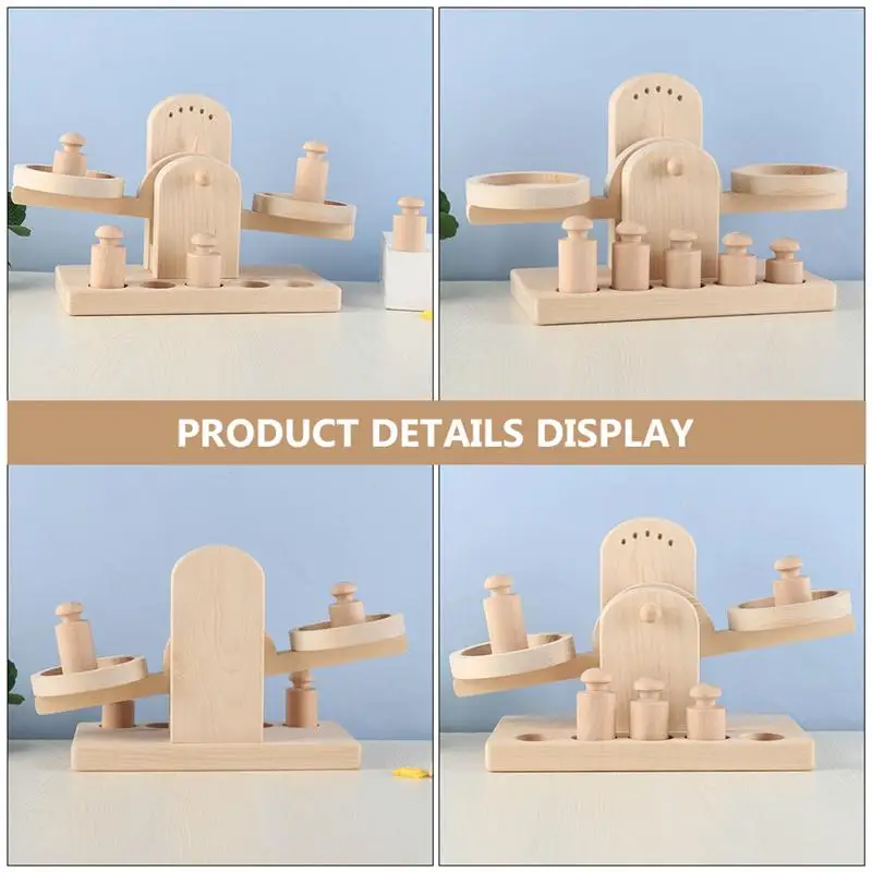 

1 Set Wooden Balance Scale Toy Creative Assembled Scale Kids Education Plaything