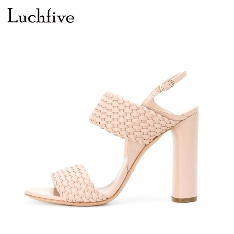 Кожаные сандалии телесного и розового цвета летние туфли с открытым носком на