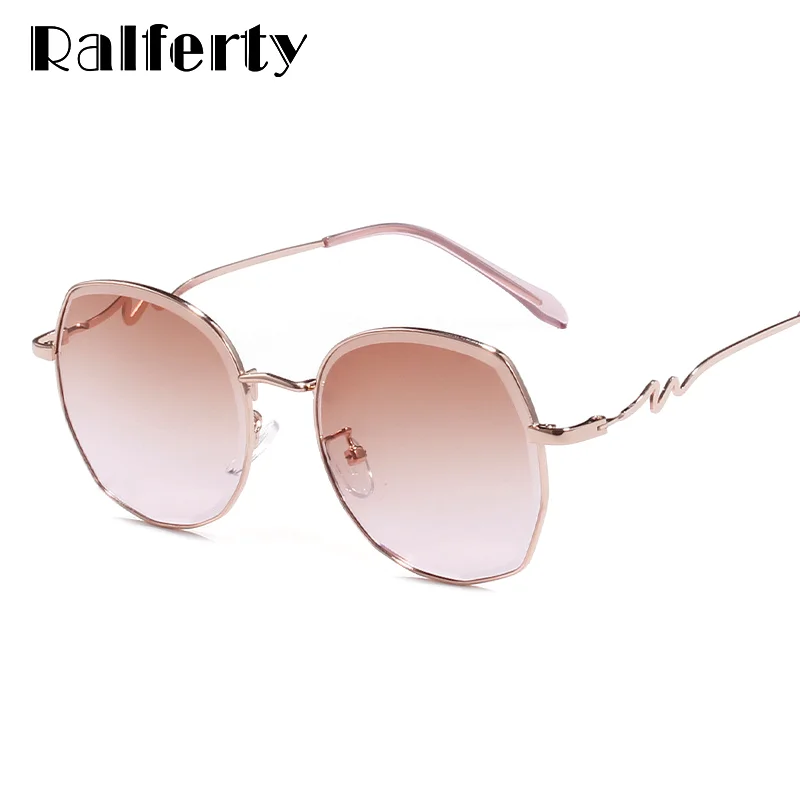 

Ralferty Chic Sunglasses Women Anti UVA UVB Sun Glasses For Women Metal Frame Brown Gradient Shades Female Oculos W3001