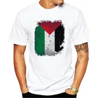 Новинка 2021, Мужская футболка, модная Винтажная футболка с национальным флагом Палестины