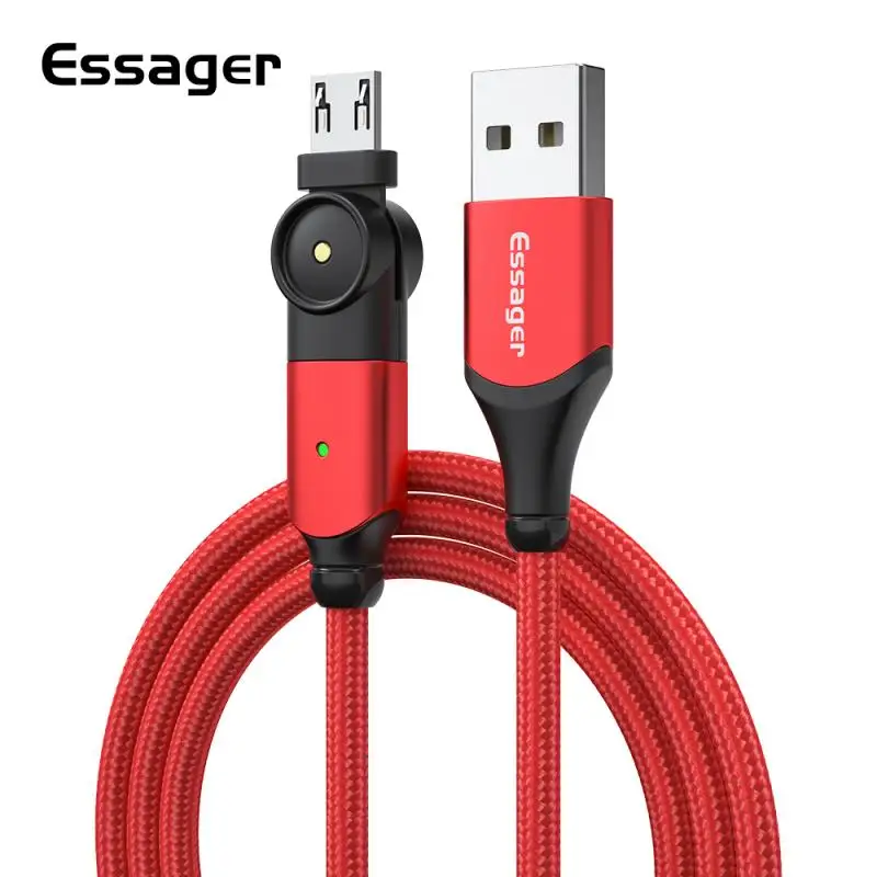 Essager Вращающийся Кабель Micro USB быстрая зарядка зарядное устройство для Samsung Xiaomi Mi