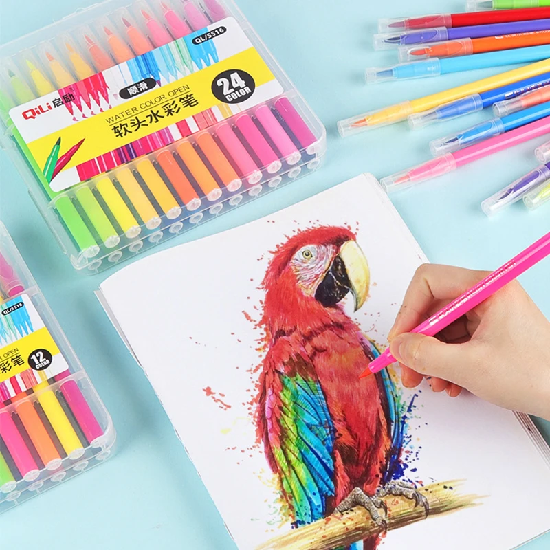 

12/24/36 Colors Fine Brush Marker Based Ink Watercolor Paintbrush Sketch Art Marker Pen For Manga Drawing School Supplies