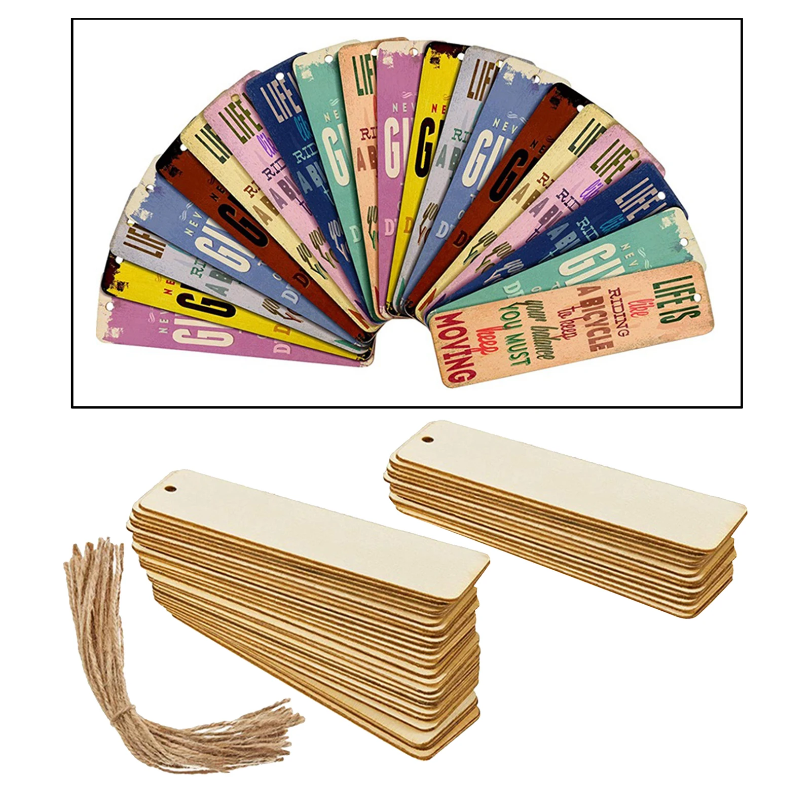 

36x Rectangle Blank Wood Bookmarks ing Gift Tags Ornaments DIY Project