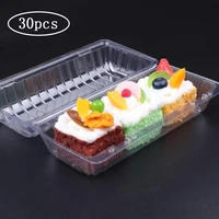 30pcs clear plastic cup cake boxes and packaging transparent disposable sushi take out box rectangle fruit bread packing bakery
