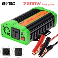 bygd 1000w dc 12v to ac 220v 230v car power inverter 2000w peak power dual 2 1a quick usb charge ports universal europe socket