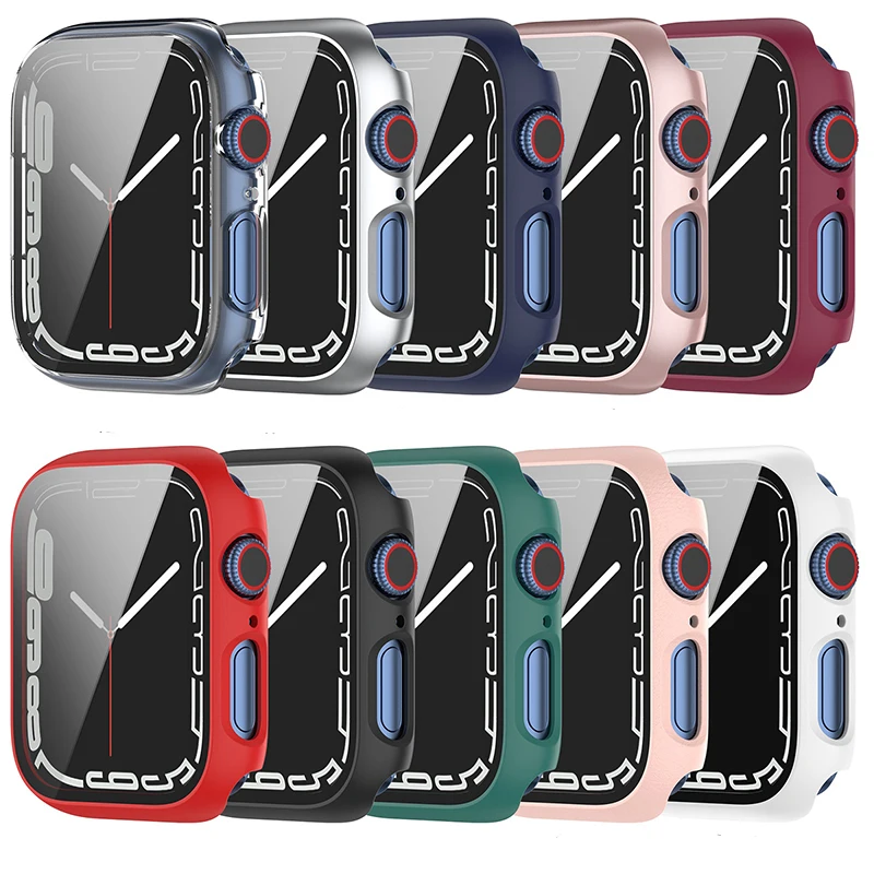 

Защитный чехол для Apple Watch, чехол для iWatch серии 7 45 мм/41 мм, бампер с краями, ударопрочный чехол из поликарбоната, рамка для iWatch 7