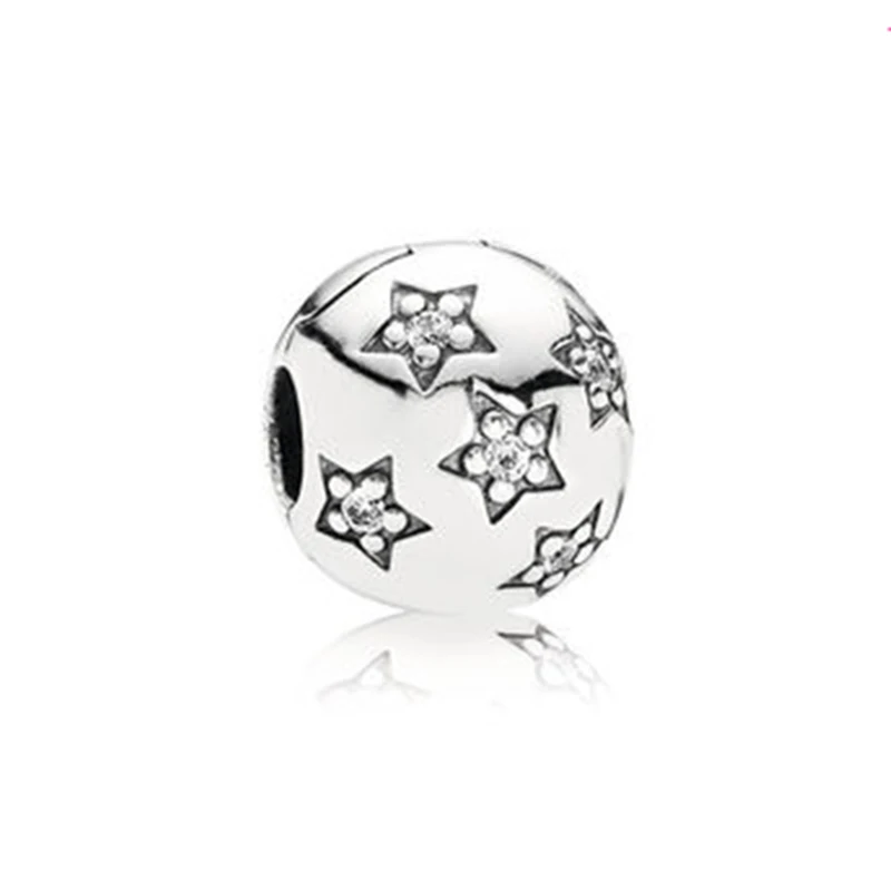 K-044 925, серебряный цвет, розовый, красный, прозрачный цветок, циркон, бисер, амулеты, подходят к оригиналу, Пандора, амулеты, браслет, Минни, Микки, клипсы, амулеты - Цвет: K-044