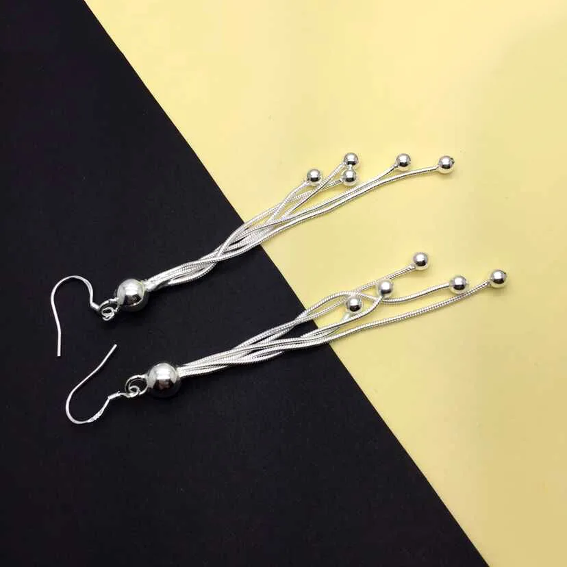 Женские длинные серьги гвоздики с кисточками и платформой винтажные женские