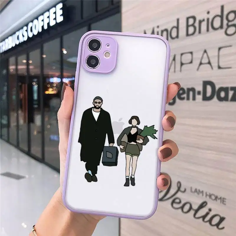 

Movie Leon And Mathilda Phone Cases matte transparent For iphone 7 8 11 12 plus mini x xs xr pro max cover