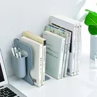 Настольная Выдвижная книжная подставка с держателем для ручки, креативная пластиковая простая книжная полка для дома, офиса, рабочего стола, складная стойка для хранения