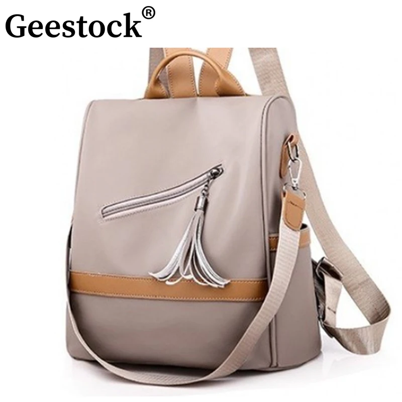 

Водонепроницаемые и Противокражные женские рюкзаки Geestock из ткани Оксфорд, вместительный Модный женский ранец, простая деловая школьная сумка