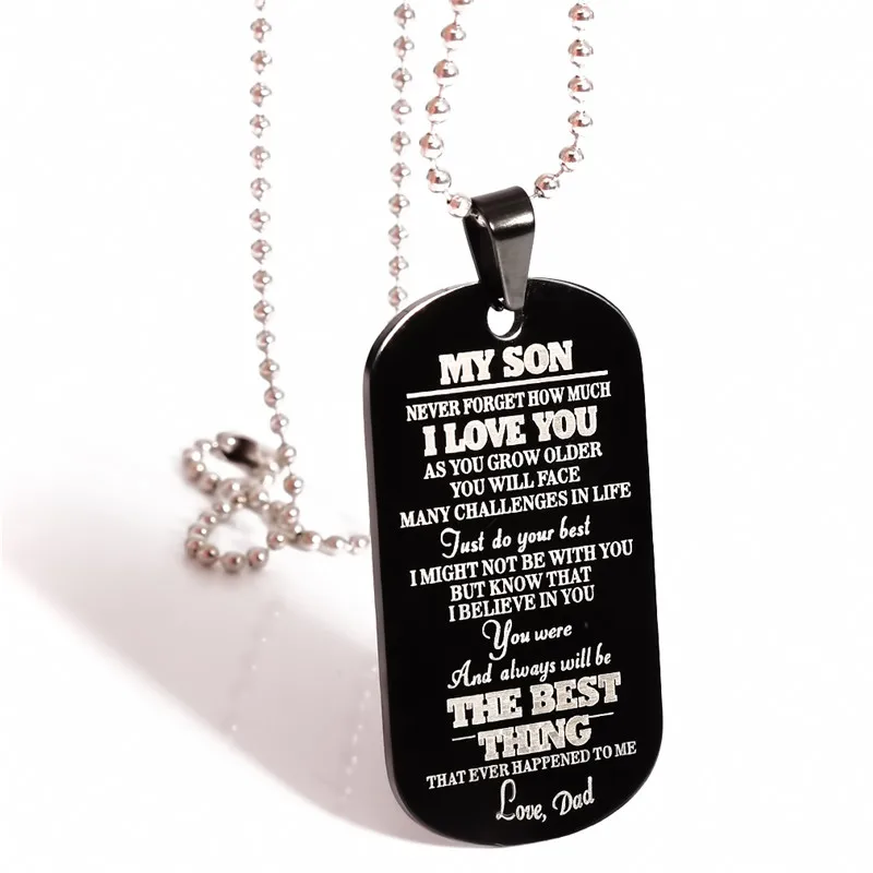 Ожерелье для женщин нержавеющая сталь военная армейская бирка с собакой мой сын