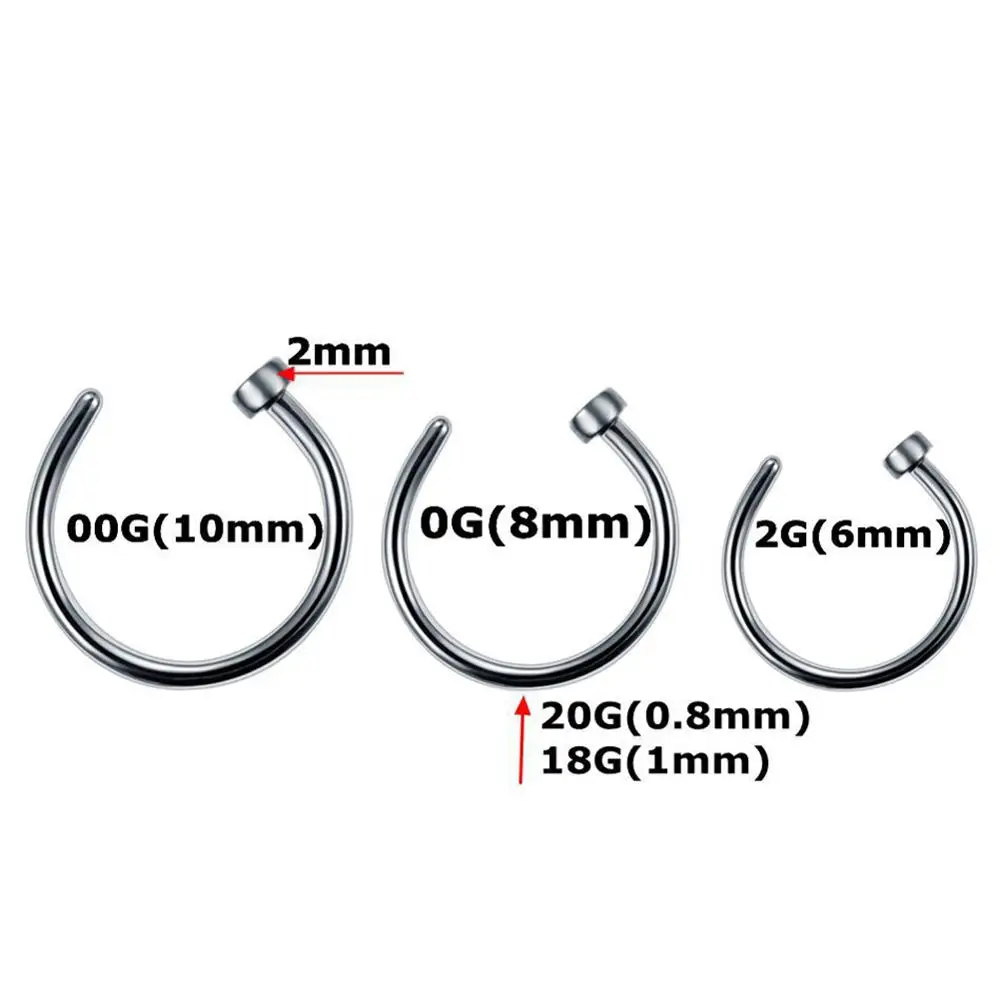 6 мм 8 10 искусственный пирсинг ювелирные изделия поддельное кольцо для носа