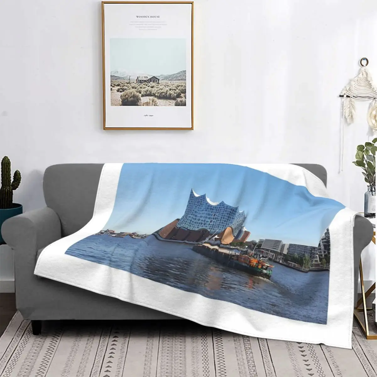 

Manta con diseño de Elbphilharmonie de Hamburgo, colcha a cuadros para cama, toalla de playa, mantas a cuadros, colchas para cam
