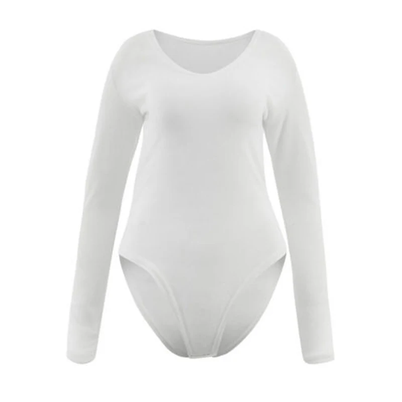 Long Sleeve Black Bodysuit V Neck Casual Spring Winter White Body Top Sexy Women 2021 Bodysuits Streetwear