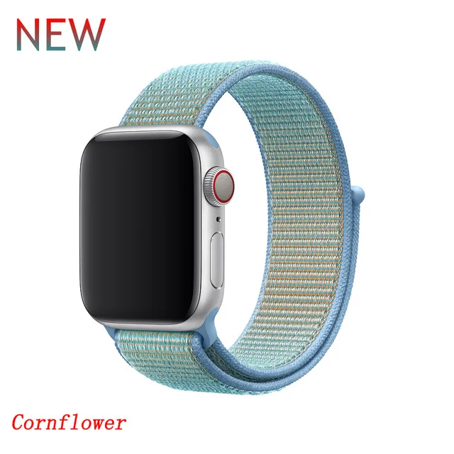 Последняя нейлоновый ремешок für apple watch группа 4 44 мм/40 мм, correa apple watch 3 42 мм/38 мм iwatch серии 4/3/2 bunte stecker чехол для телефона на руку - Цвет ремешка: Cornflower