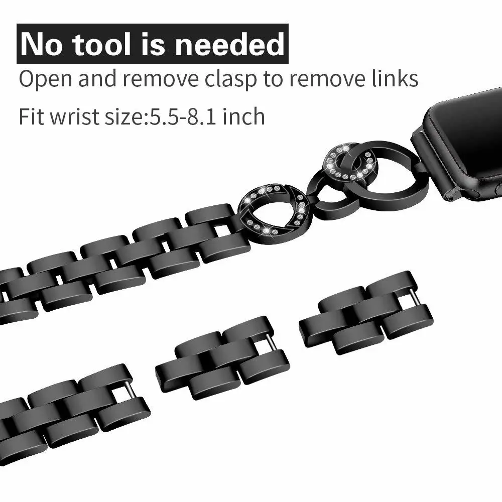 Ремешок Алмазный для Apple Watch band 6 44 мм 40 сменный Браслет iwatch series 5 4 3 38 42 мм|Ремешки