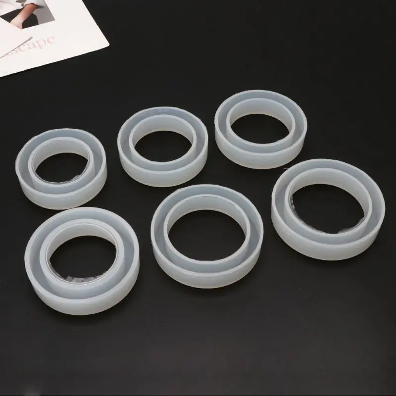 

6 Different Sizes Silicone Jewelry Mold Round Bracelet Bangle Resin Mold Resin Casting Jewelry Making Tools Art Craft HX6F