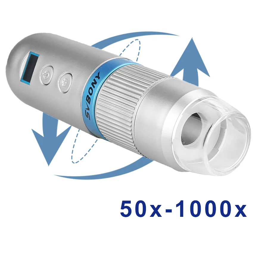 SVBONY SM401 50x-1000x WiFi микроскоп HD электронный Android и IOS мобильный телефон планшет