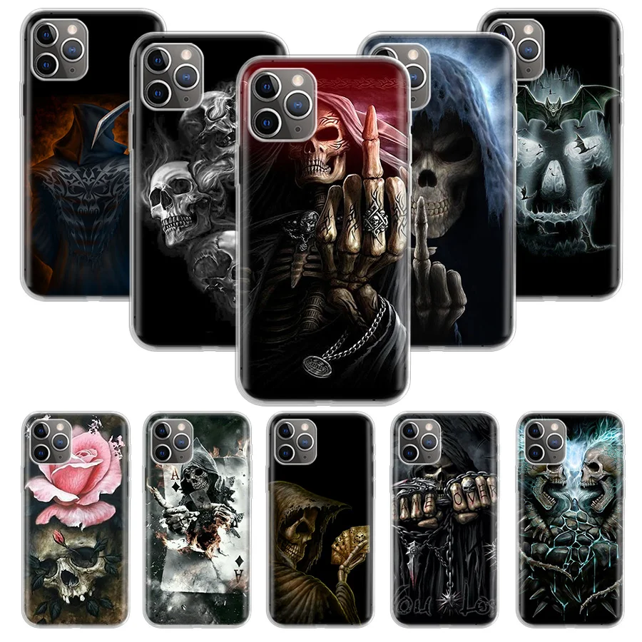 Чехол Grim Reaper Skull Skeleton для Apple iphone 11 12 Mini Pro XS Max XR X 7 8 6 6S Plus 5 5S SE 10 Ten Gift Silicone Phone Cov |