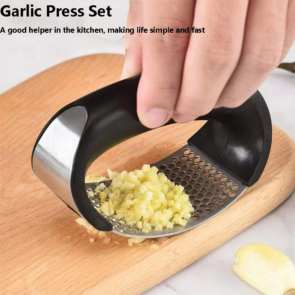 

Stainless Garlic Press Household Press Squeezer Manual Gralic Press Device Handheld Ginger Garlic Tools Kitchen Accessories