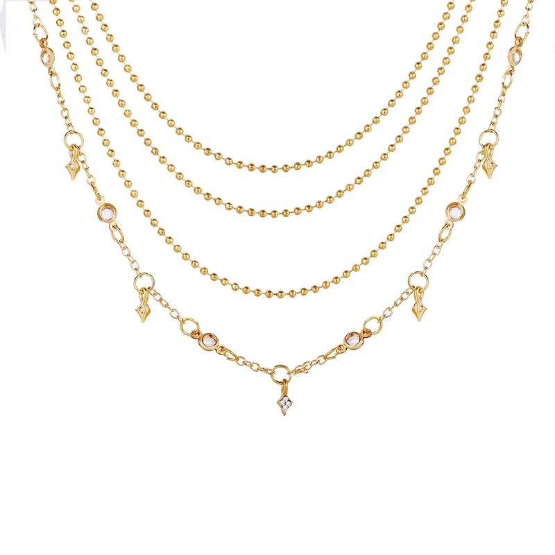 MISANANRYNE Мода Панк простые разразы цепочка до ключиц креативное Ретро трехслойное