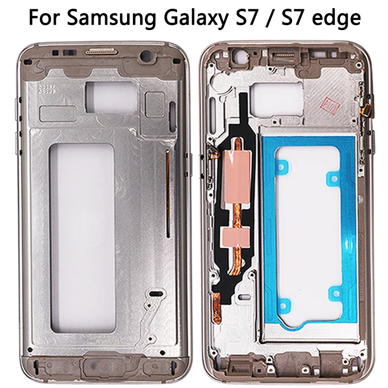 Оригинальная средняя рамка S7 G930 для Samsung Galaxy edge G935 задняя металлическая пластина