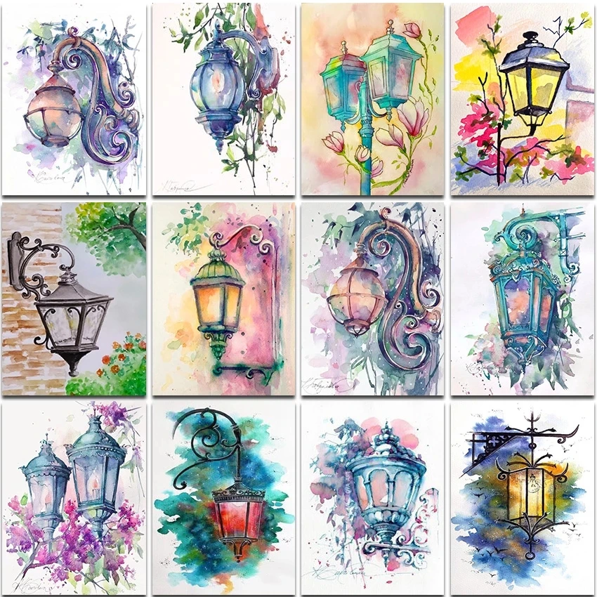 

Full Square/Round 5D Diy Diamond Painting Landscape Flower Street Lamp 3D Diamond Embroidery Cross Stitch Mosaic Art Home Decor