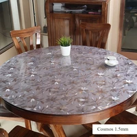 1 5mm round pvc tablecloth table cover protector desk pad soft glass dining tablecloth transparent top table cloth plastic mat