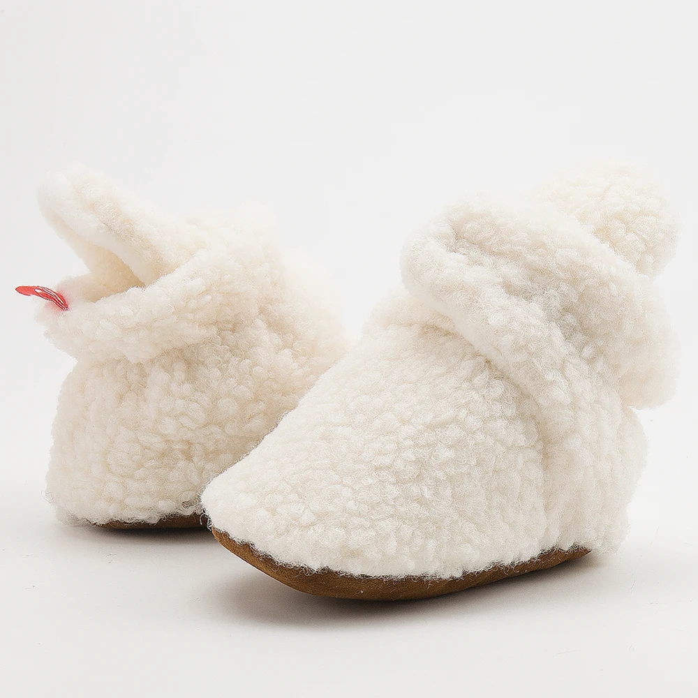 

Baby Socks Winter Baby Boy Girl Booties Fluff Soft Toddler Shoes First Walkers Anti-slip Warm Newborn Infant Crib Shoes Moccasin