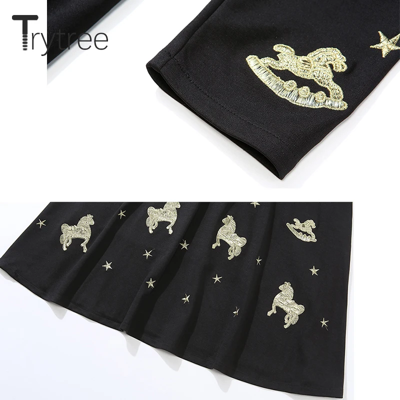 Осень зима 2020 повседневное женское платье Trytree с отложным воротником