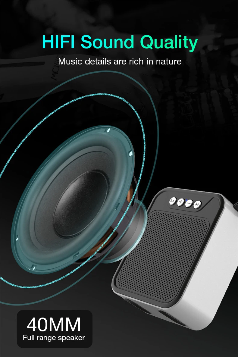 KUSDO Мини Bluetooth динамик портативный беспроводной динамик звуковая система 3D стерео музыка объемный Поддержка Bluetooth, TF карта AUX USB