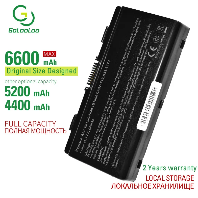 Golooloo 6 ячеек Φ T12 T12C T12Er T12Fg T12Jg T12Mg T12Ug X51H X51L X51R|Аккумуляторы для ноутбуков| |