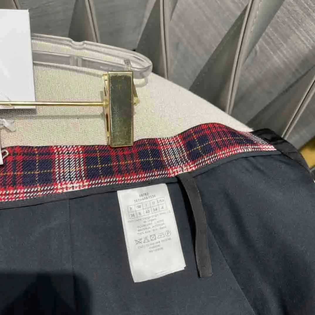 

British Style Red Plaid Skirts for Women Summer 2021 Top Quality Silk Lining 100% Wool Skirts Luxury Brand High Waist Slim Skirt