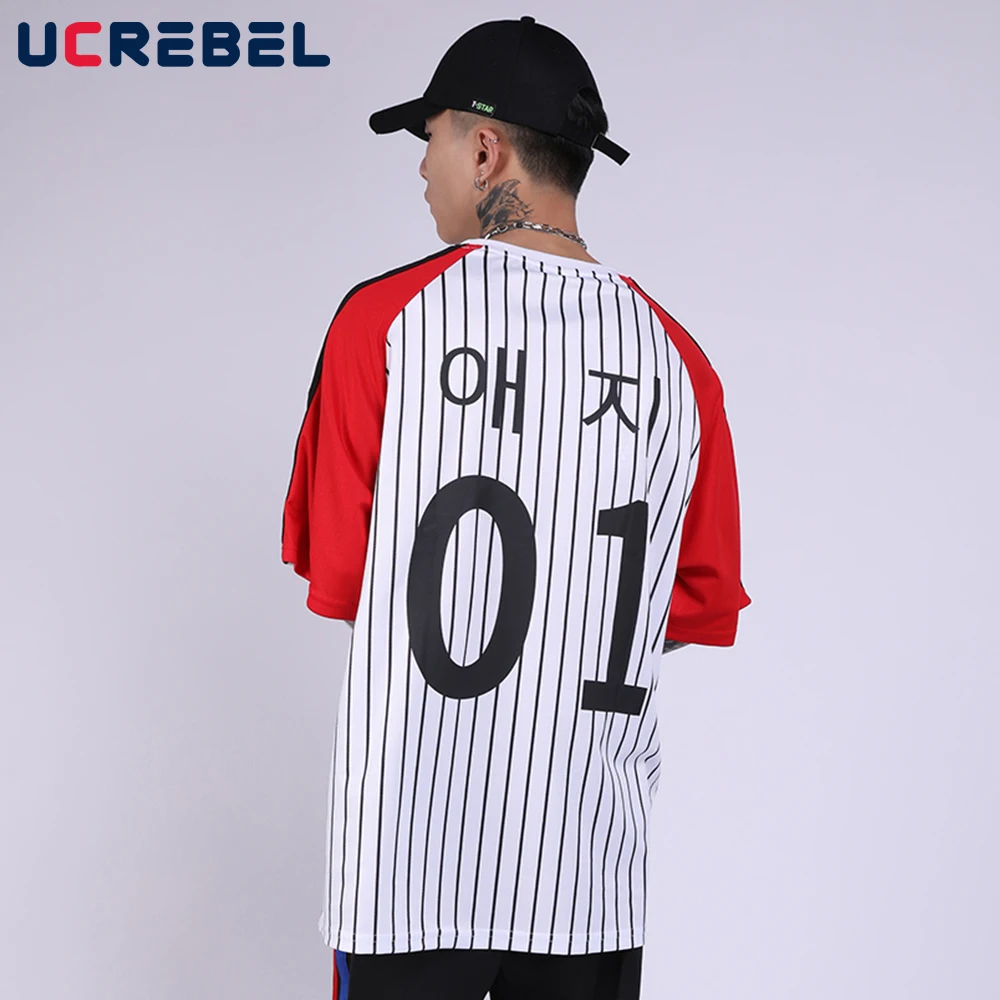 

Contrast Paneled Vertical Stripes Short Sleeve T-shirt Mens Summer Breathable Mesh Half-Sleeve Casual Loose Raglan Sleeve Men