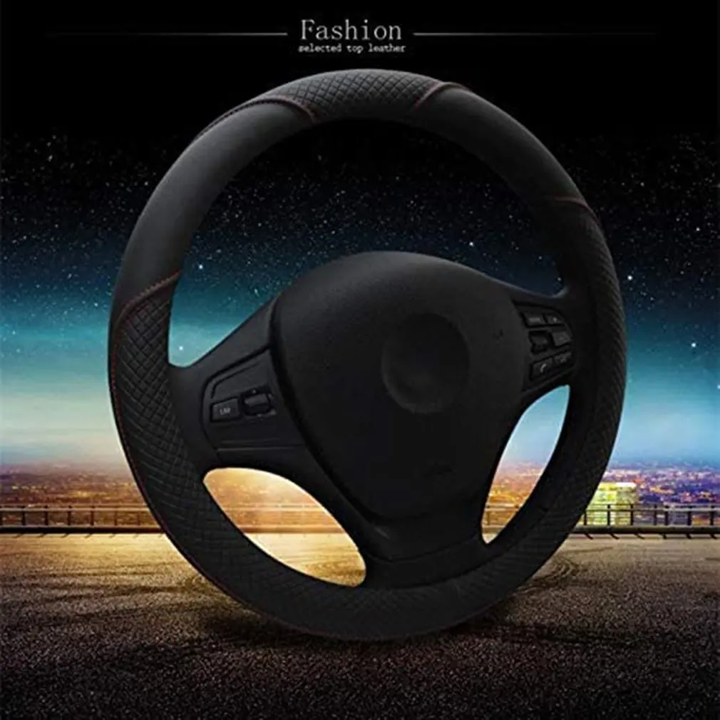 Four Seasons Generic Automobile Durable Grey Steering Wheel Cover Replaceable Accessories |