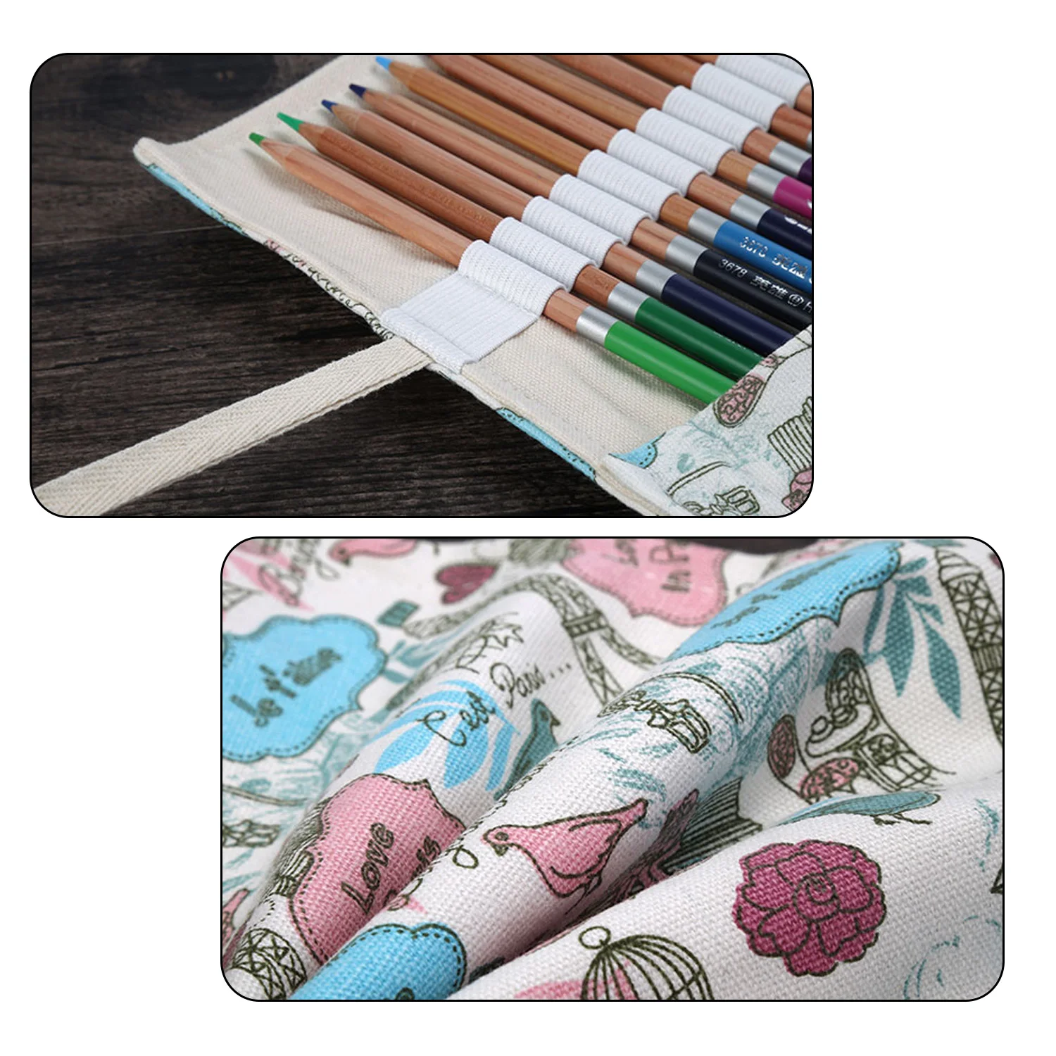 72 слота холст рулон карандаш футляр держатель Органайзер оберточная сумка для