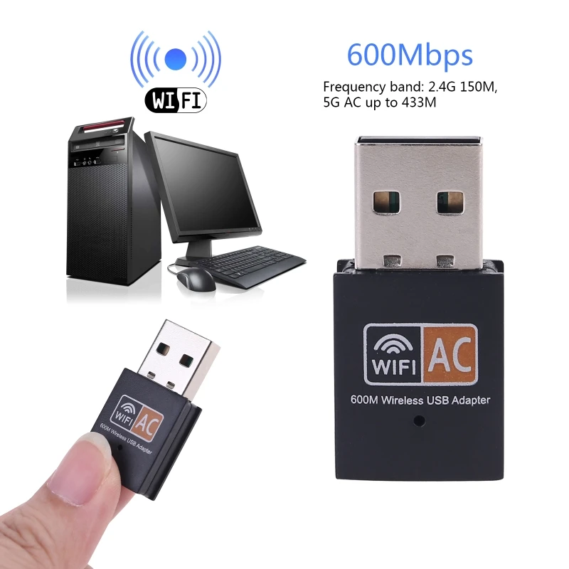 

600M 2.4G 5G AC AU Dual Band USB Wireless Card WiFi USB Adapter for Laptop