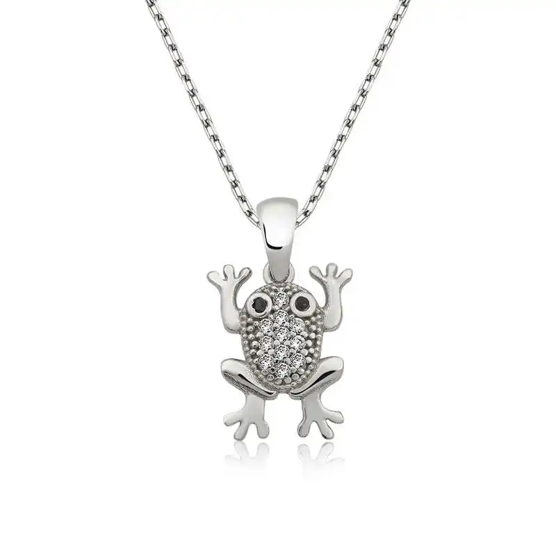 

Серебряное женское ожерелье лягушки Silverlina