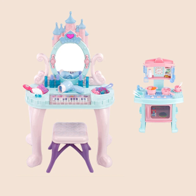 Детские игрушки для девочек игровой дом туалетный столик коробка макияжа