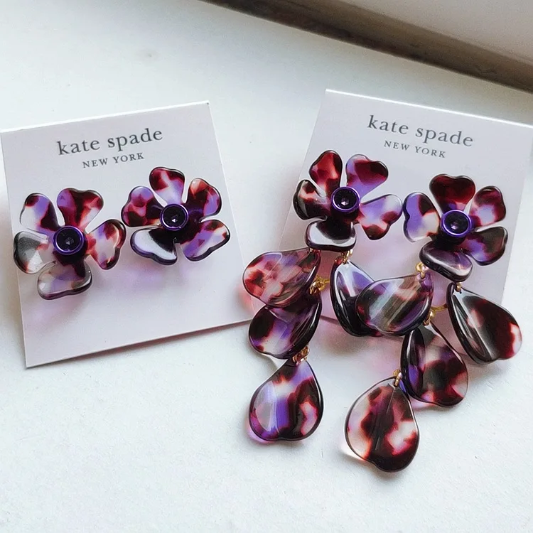 

European and American Style Jewelry Purple Resin Flower Necklace