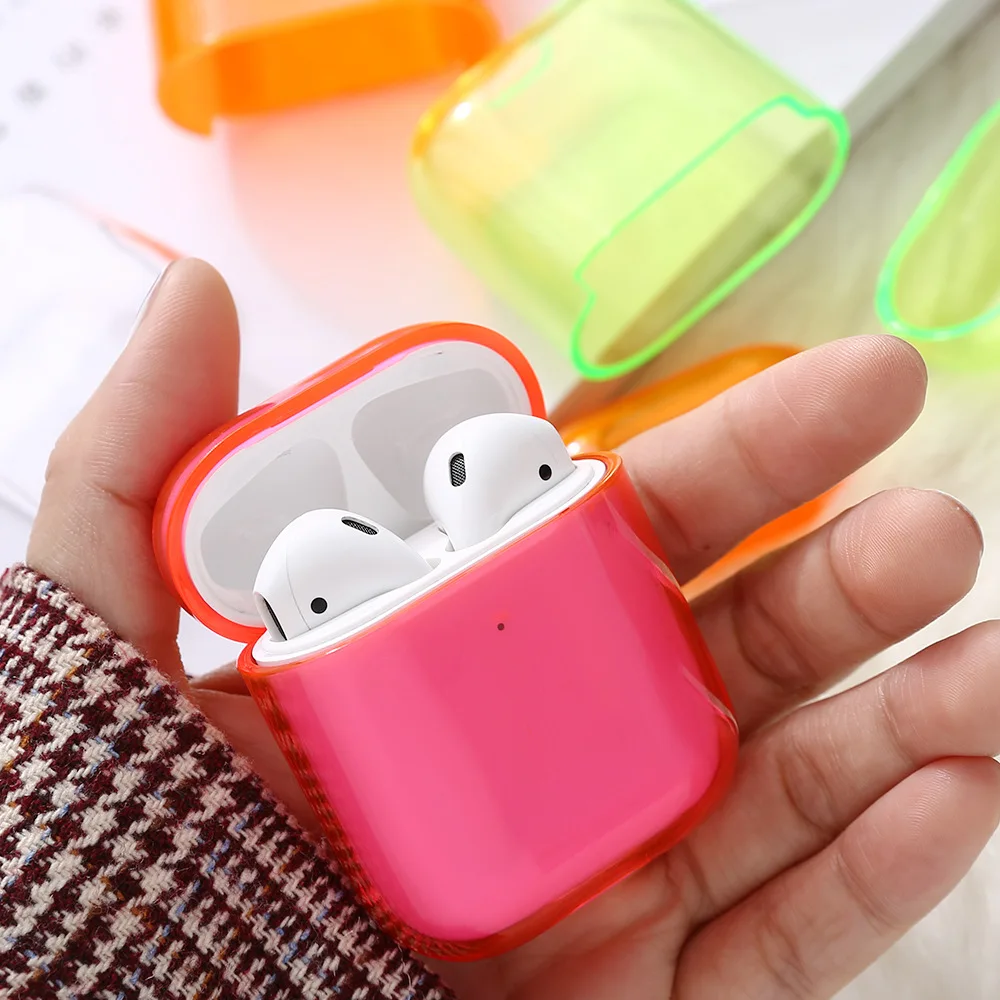 Жесткий защитный чехол для AirPods разноцветный Прозрачный беспроводных