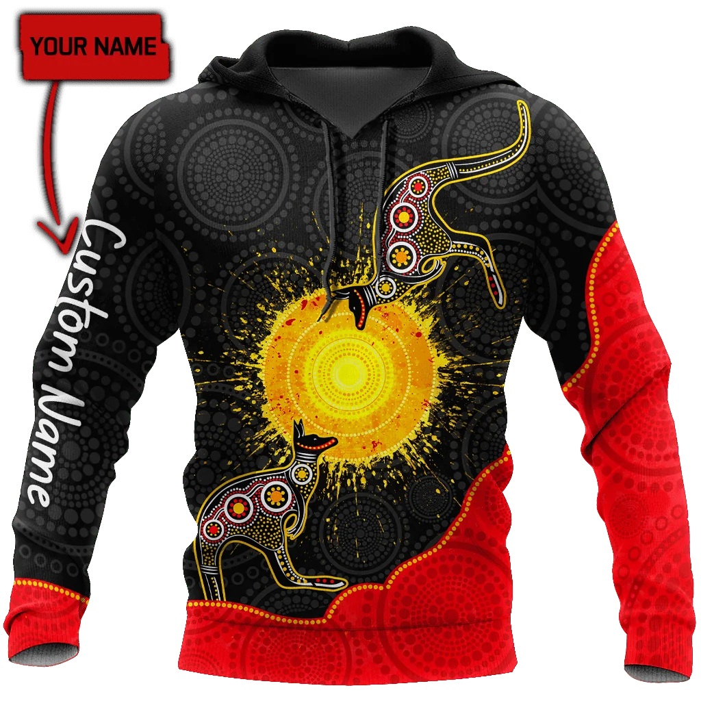 

Аборигенный флаг кенгуру, 3D печать имени заката, светящаяся Повседневная Осенняя толстовка унисекс, Прямая поставка, пуловер на молнии, Женская толстовка