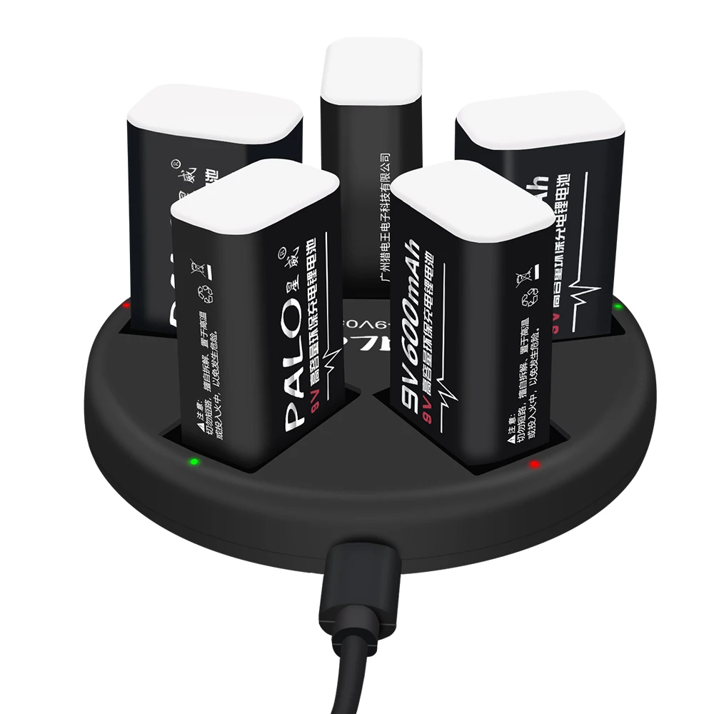

9v li-ion rechargeable battery and smart charger for 9v ni-mh li-ion batteries