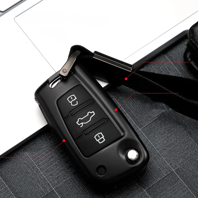 

New Zinc alloy+Silica gel Car Key Protection Case Full Cover For Audi C6 A7 A8 R8 A1 A3 A4 A5 Q7 A6 C5 New A4L A6L QT S5 S7 TTS